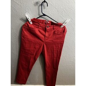 Orvis Mid Rise Ankle Slim Leg Pants Women‎ Size 12 Reddish
